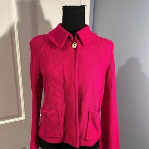 St. John Santana Knit Jacket Fuchsia Pink,  Size 2